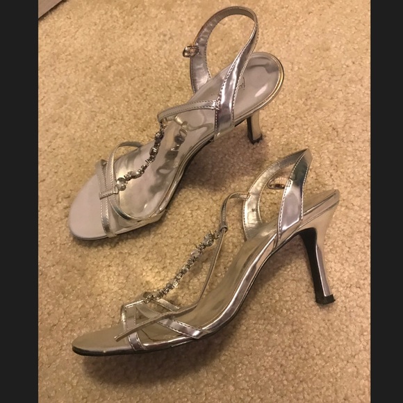 silver high heels macy's
